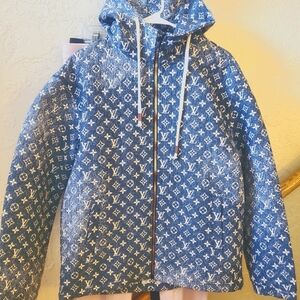 LV Hodded Blue Jean Jacket